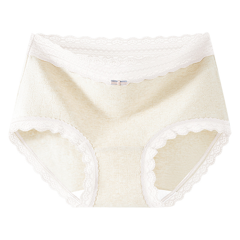 Un tipo de ropa interior de algodón de color de contraste de encaje de algodón para bebés entrepierna de algodón 10A entrepierna antibacteriana transpirable calzoncillos de mujer