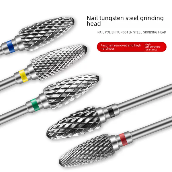 Pre-Treatment Grinding Head for Nail Polish Removal, Specialized for Removing Dead Skin Without Damaging the Nail Bed, Tungsten Steel Grinding Head for Nail Salons, 2.35 Handle Diameter