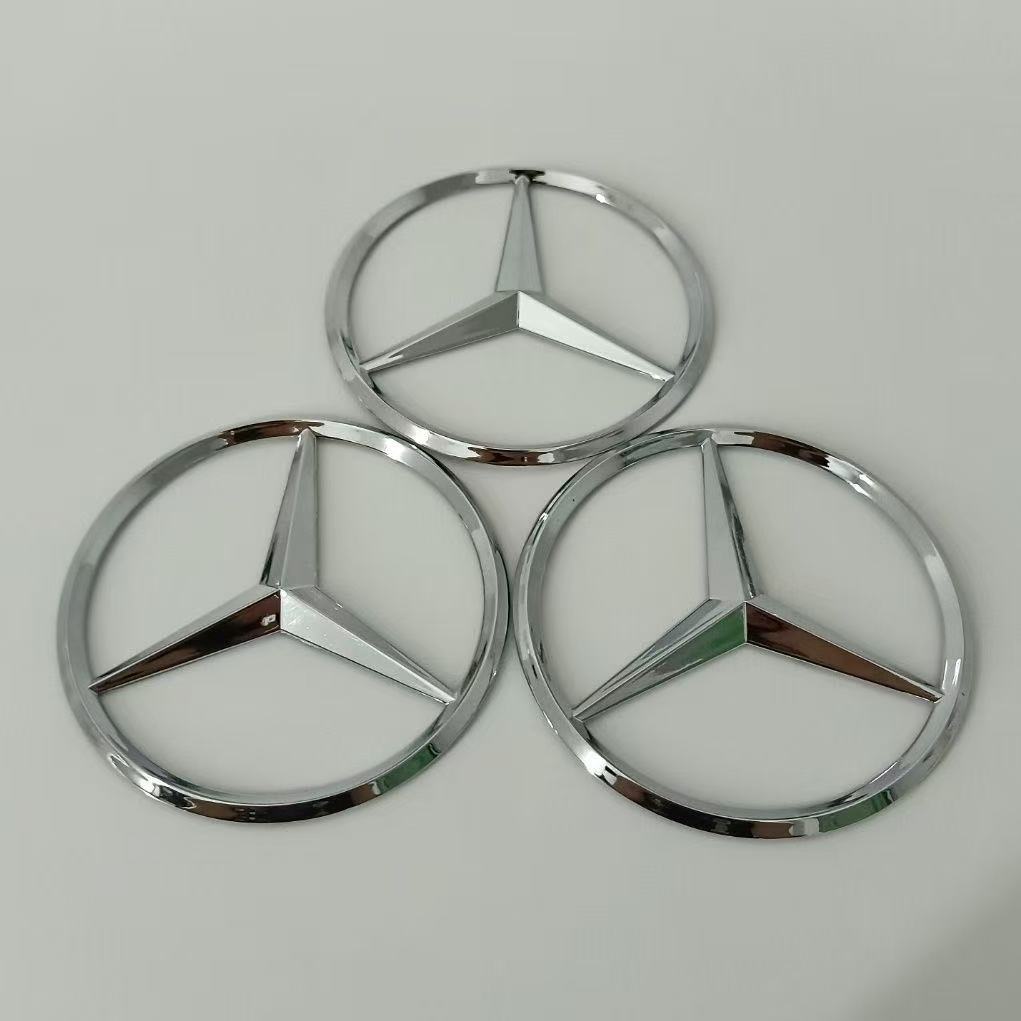 Mercedes-Benz Star Emblem Three-Pointed Star Tail Emblem A-Class C-Class E-Class S-Class E300L Modified Trunk Electroplated Flat Sticker
