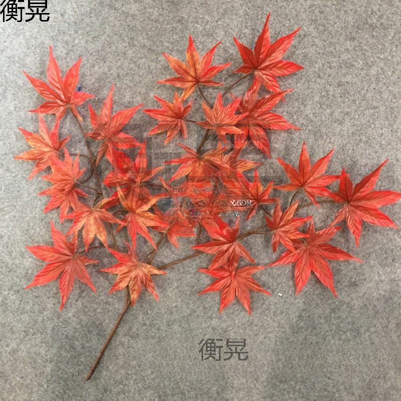 仿真红枫叶园林工程装饰假梧桐树叶子橱窗银杏叶秋季树枝香山枫叶|undefined