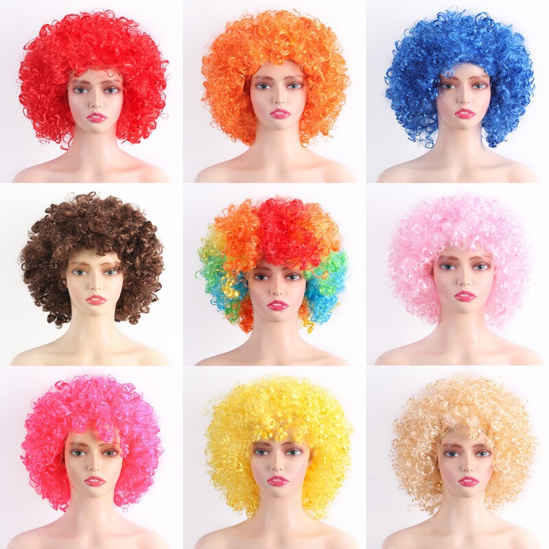 Factory Direct Sales Wholesale Afro Wigs, Multi-Color Fan Wigs Recommended, European and American Short Curly Hair Wigs