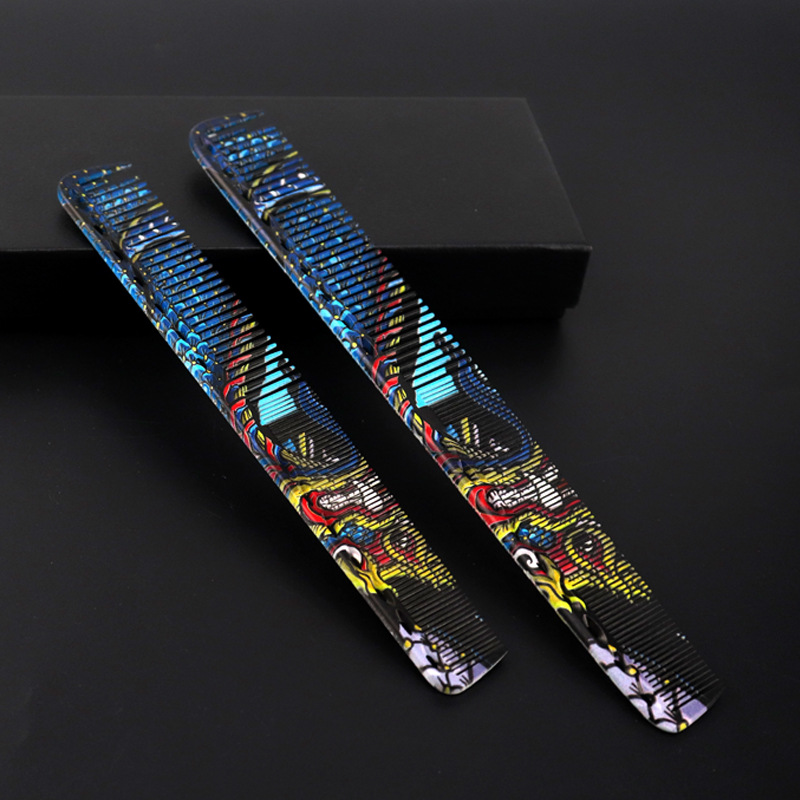 Suministro directo de fábrica escamas de dragón peine de corte de pelo de graffiti japonés peine de pelo punta de cola peine de pelo plano peine de corte de pelo peine de manzana