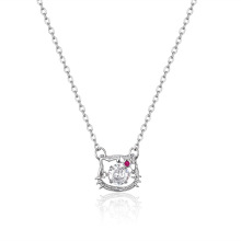 曹适日韩精美新款项链女 可爱猫咪少女粉红淑女饰品  精致优雅款