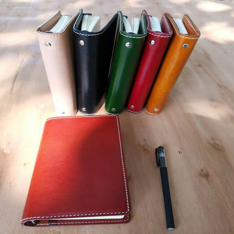 Manufacturer Batch 2022 Retro Vegetable Tanned Leather Loose-Leaf Notebook Tree Paste Leather Business Travel Note Leather Notebook Office Notebook