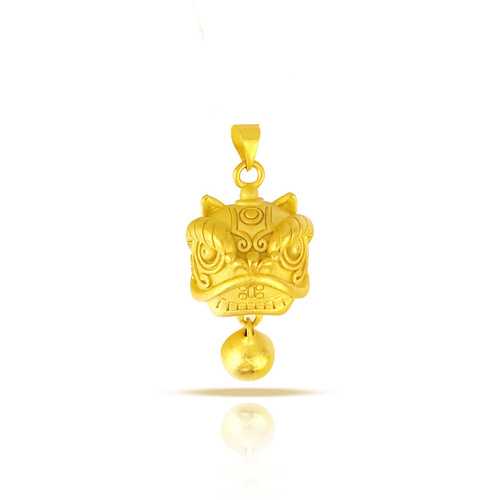 National trend ancient style lion awakening pendant accessories brass 24k gold plated solid lion awakening pendant keychain car hanging diy accessories