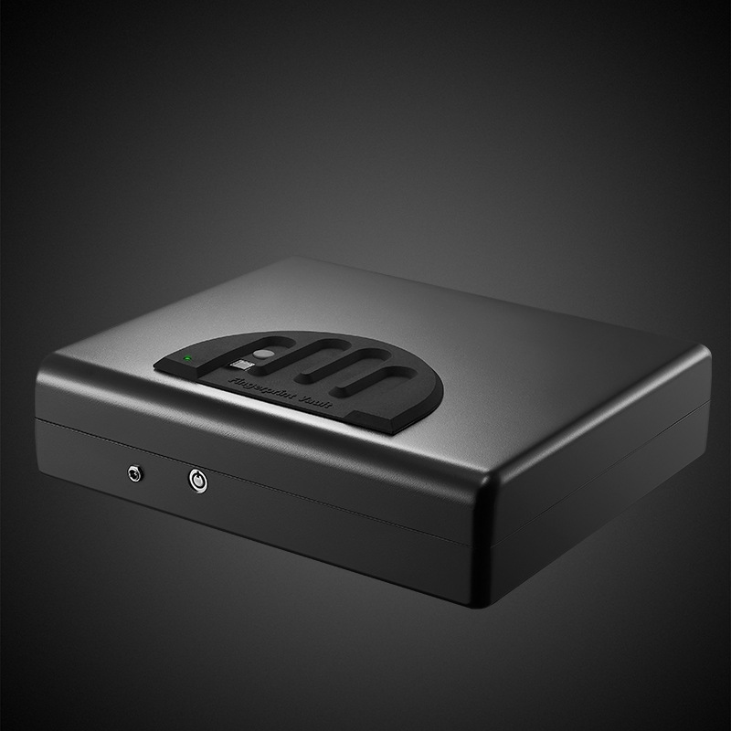 厂家现货欧美手枪指纹防盗保险箱全钢加厚枪盒私人物品迷你保管箱