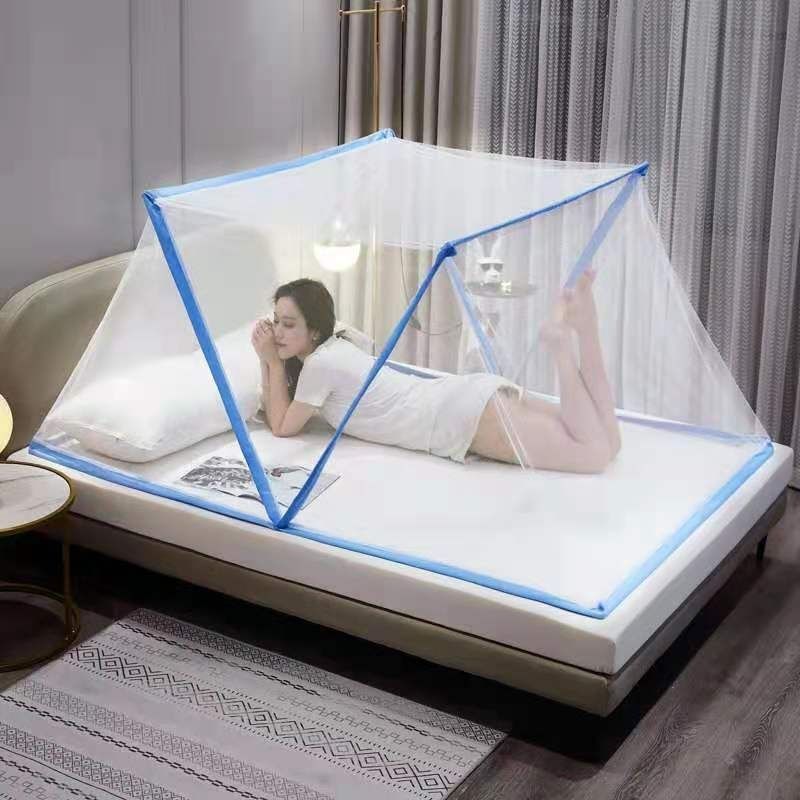 Mosquiteros plegables para uso doméstico sin instalación, almacenamiento retráctil, conveniente para abrir y usar en el dormitorio superior e inferior.