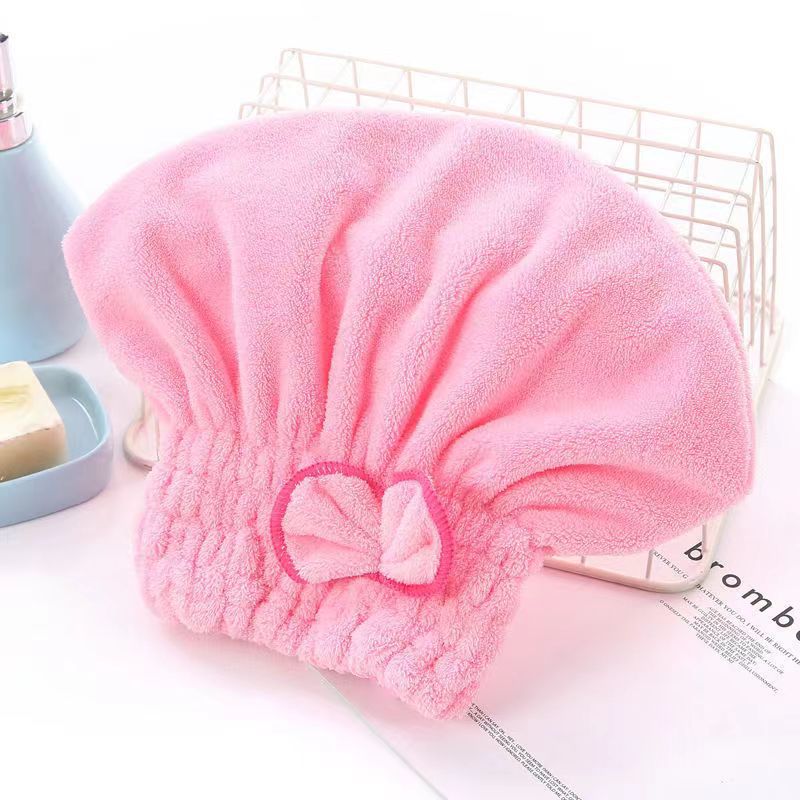 Sombrero de cabello seco de lana de coral damas arco gorro princesa engrosado absorción de agua niñas limpieza de cabello toallas de cuidado del cabello al por mayor image 7