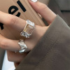 Retro brand fashionable ring, silver 925 sample, on index finger, wholesale