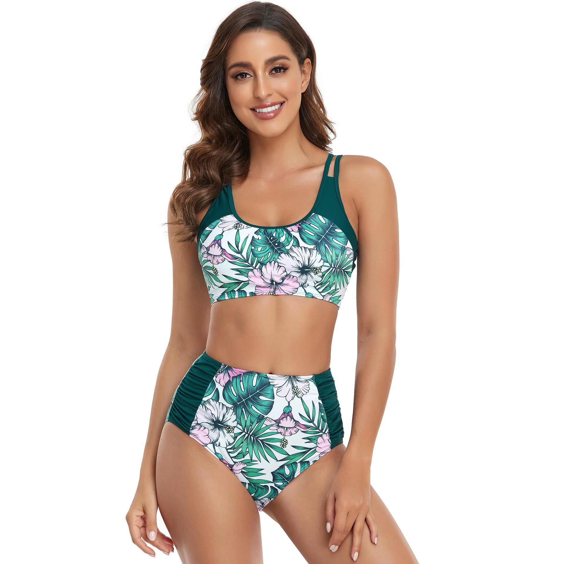 shein bikini sets Women Swimsuits High Waisted Bikini Set Push Up Tankini Tops with Bodyshorts  Summer Beachwear Two Piece Bathing Suits cheap bikini sets