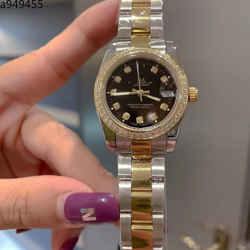 Micro-Business Dropshipping Laojia 31mm Datejust Series Fully Automatic Mechanical Women's Diamond-Encrusted Aliexpress Cross-Border Export Micro-Business Dropshipping Laojia 31mm Datejust Series Fully Automatic Mechanical Women's Diamond-Encrusted Aliexpress Cross-Border Export