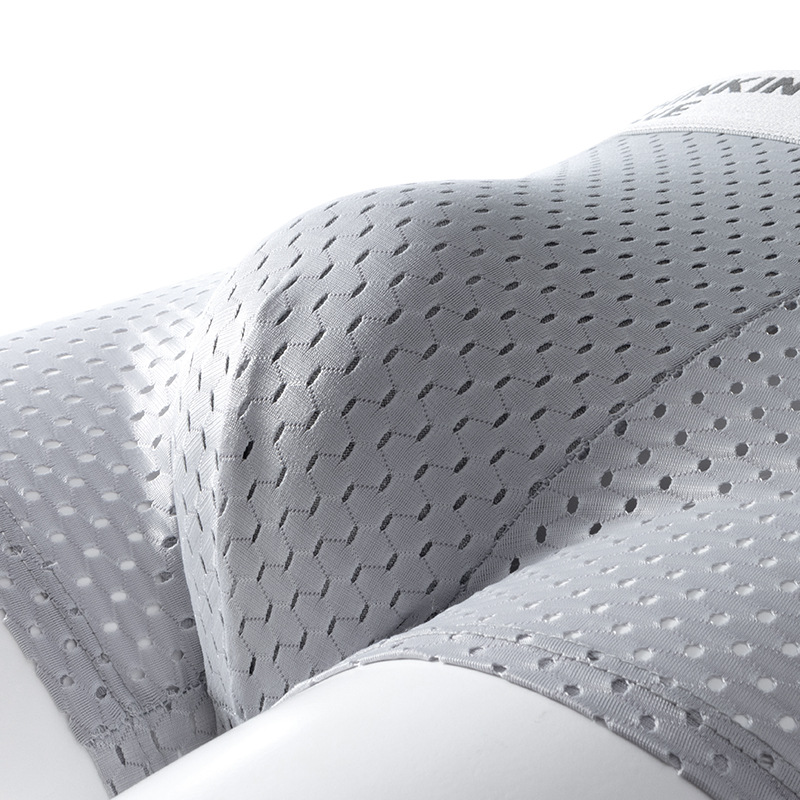 Hola, calzoncillos de hielo para hombre, pantalones de malla transpirables, pantalones de secado rápido, pantalones de entrepierna antibacterianos, pantalones cortos de cuatro cuartos para jóvenes.