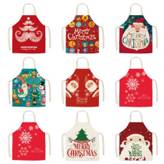 クリスマスレッドエプロンサンタクロースプリントキッチン家庭用防汚ノースリーブエプロンスモックメーカー直送