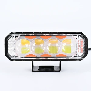 New cross-border wide-voltage waterproof LED motorcycle spotlight with 3 sides and 4 beads, front-mounted modified headlight for electric vehicles