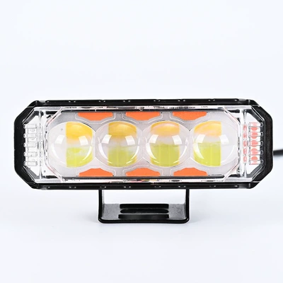 New cross-border wide-voltage waterproof LED motorcycle spotlight with 3 sides and 4 beads, front-mounted modified headlight for electric vehicles