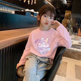 2026新款时尚儿童纯棉打底衫女童长袖T恤早秋女孩超好看小上衣服