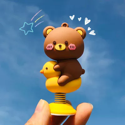 Car Ornaments Bobblehead Doll Cute Car ornaments - rocking-brown-bear-ornaments