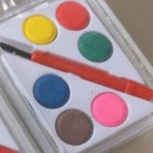 6-color solid powder cake 1 brush painting pigment art raw painting pigment watercolor powder cake suit