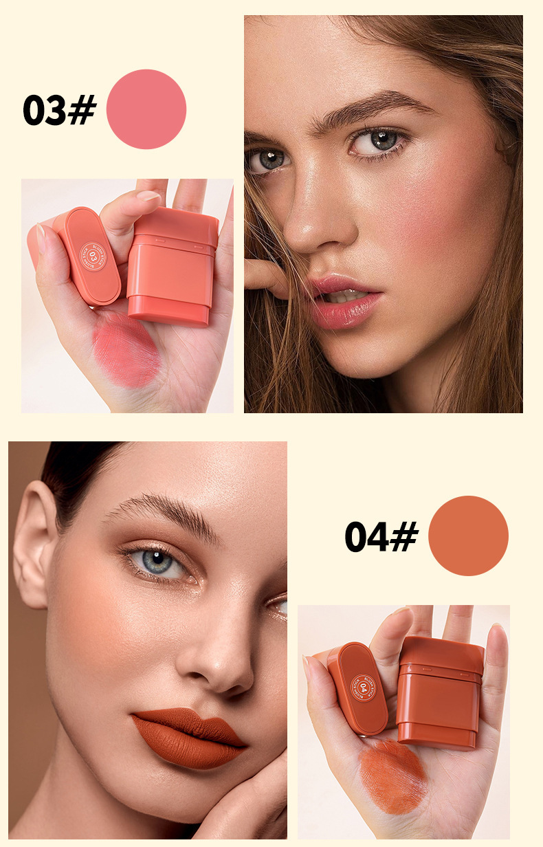 Matte Blush Stick For Cheeks And Lips Portable Contour Colour_voghion.com