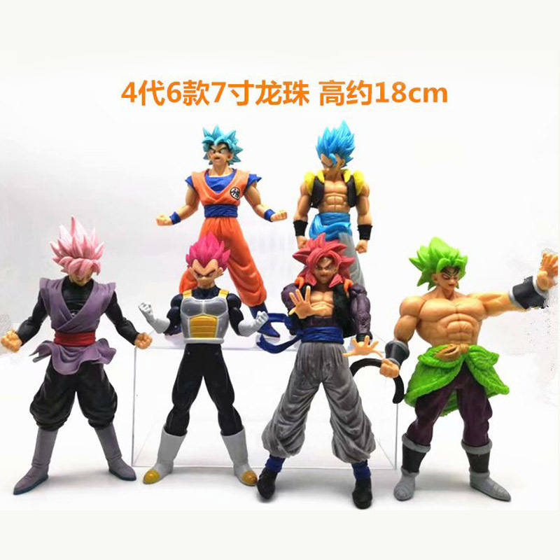 3 generaciones, 4 generaciones, 6 modelos de Dragon Ball de 7 pulgadas, Super Saiyan, Monkey King, Brolly, Gita, Decoración del modelo Vegeta