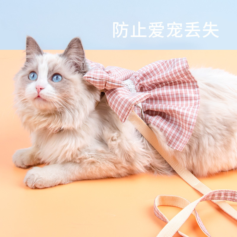 Suministros para mascotas Tronos transfronterizos de nuevo estilo arco de hadas correa para el pecho para gatos anti-deslizamiento correa para el pecho correa para gatos ajustable