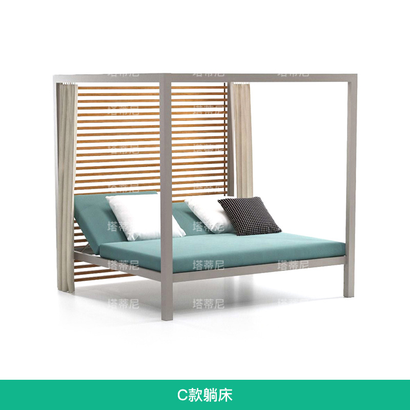 Cama al aire libre playa sillón creativo terraza villa sombra muebles patio jardín hiedra piscina sofá image 11