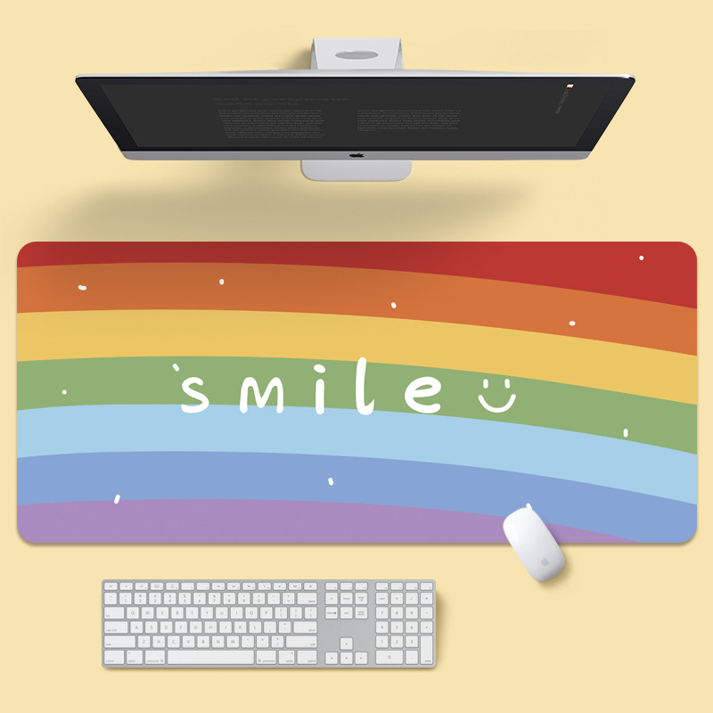 Original Smiley cara de gran tamaño alfombrilla de ratón Borde de bloqueo juego de oficina de dibujos animados teclado almohadilla de ordenador almohadilla de escritorio grande e-sports