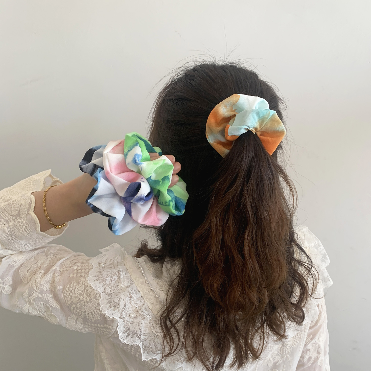 Summer Hair Tie Lightly Cooked Monet Hair Scrunchies display picture 6