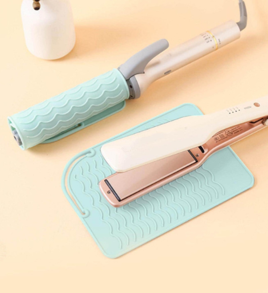 Herramientas de peluquería alisador de cabello almohadilla aislante de silicona barra de cabello curl cubierta aislante de cabello especial de cabello abrazadera eléctrica antideslizante antifalgas de goma