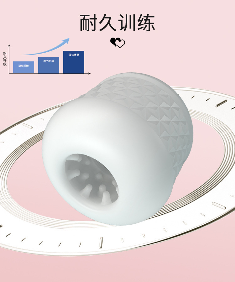 Patila Through-Type Manual Masturbator Cup, TPE Textured Sleeve, Compact 60mm Design — detail image 3