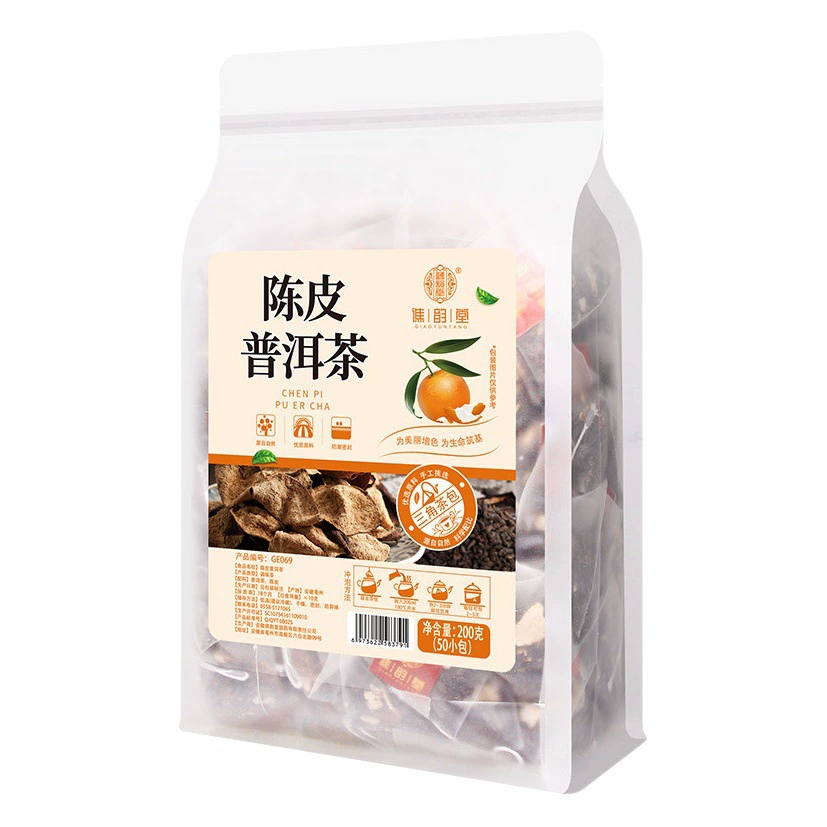 Qiaoyuntang мандариновая кожура Pu 'er чай 50 пакетиков треугольный мешок не-чайный торт маленький зеленый оранжевый Pu 'er чай объем продажи чайных пакетиков