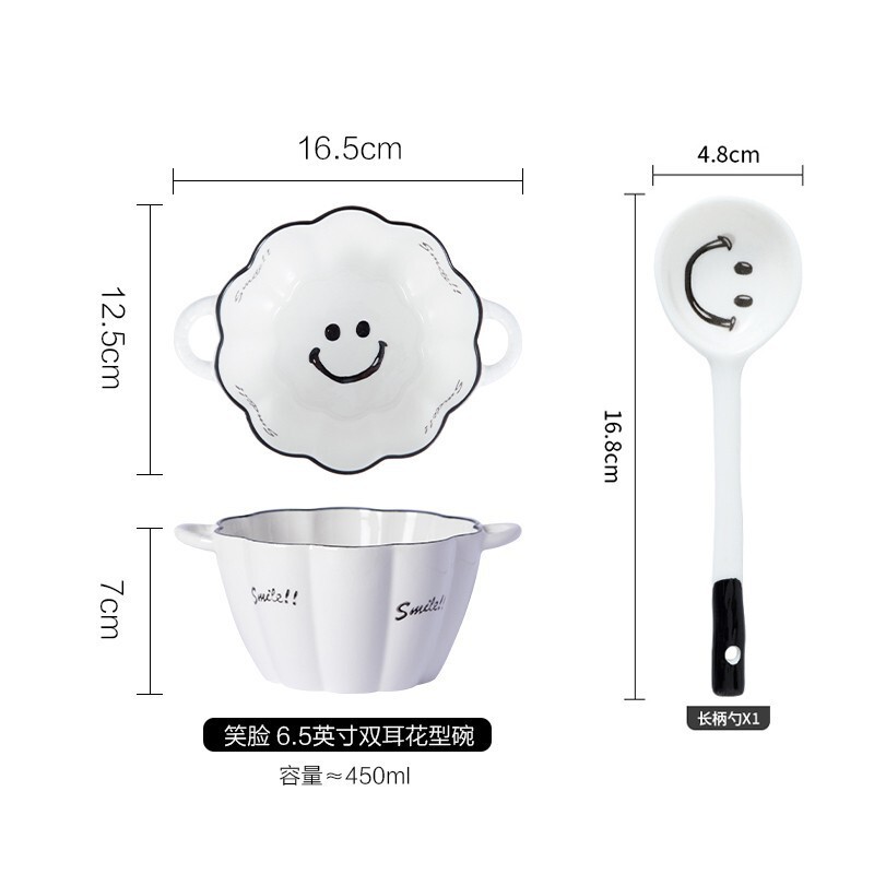 かわいい陶磁器の耳の碗の家庭用の個人の専用の新型のinsは熱いイチゴの花びらの碗の果物のサラダの碗を防ぎます。|undefined