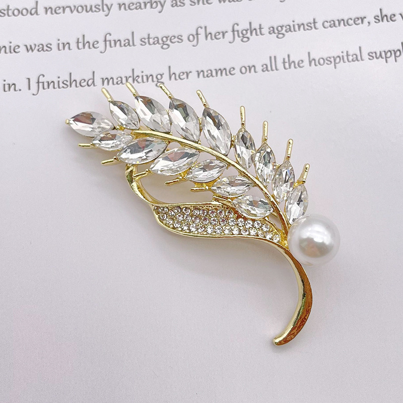 Sophisticated elegant brooch with zircon
