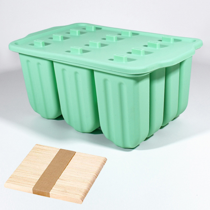 녹색 아이스크림 틀 12개(나무 막대기 50개 포함)