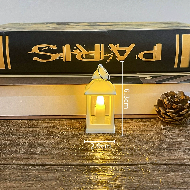 Мини-ретро ночной светильник-фонарь, тёплый LED, портативная настольная 3.6×6 см, батарея AG3