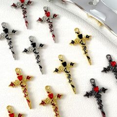 棘のバラ巻き愛クロスペンダント diy ダークレトロスタイルネックレス衣類アクセサリーイヤリングアクセサリー