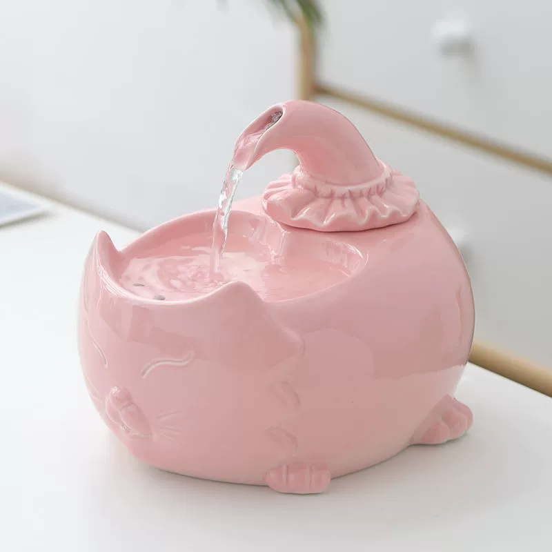 Кормушка для животных, чашка и поилка для воды, керамика, автоматическое циркулирование, без вилки - поилка для воды для собак и собак, живой водопой