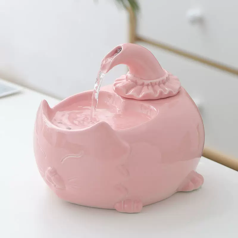 Кормушка для животных, чашка и поилка для воды, керамика, автоматическое циркулирование, без вилки - поилка для воды для собак и собак, живой водопой
