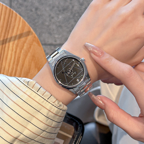 Geliyou fashion light luxury quartz watch Xiaohongshu hot model student round design steel band casual temperament watch for women