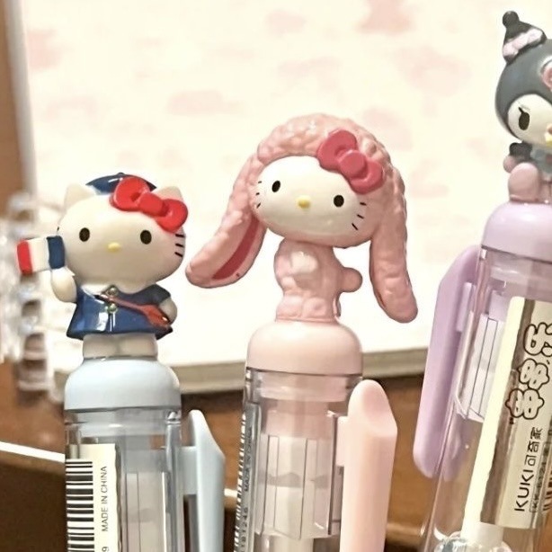 KT串串按动中性笔ins高颜值少女心kt猫学生刷题签字笔|undefined