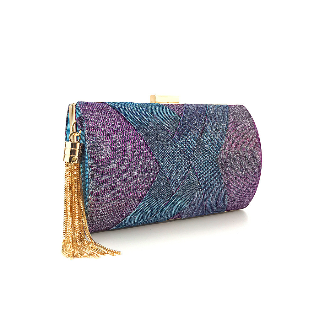 2021女士手拿晚宴包变色绸缎流苏宴会包 晚宴手拿包 evening bag-阿里巴巴