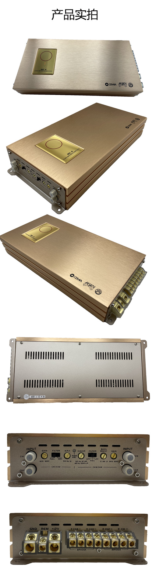 Factory Direct Sales Car Audio Modified Car High-Power Four-Channel 4-Way 90W Door Speaker Subwoofer Amplifier