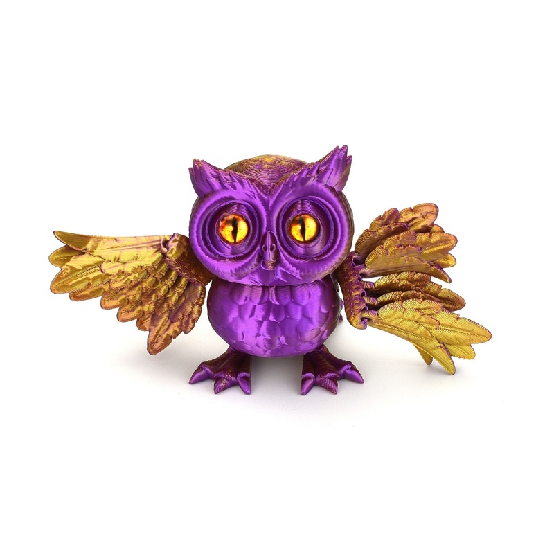 3Dプリントのフクロウの置物、手作りフィギュア、子供のおもちゃ、可動関節、工芸品、ギフト、ストレス解消、クリエイティブなストレス解消|undefined