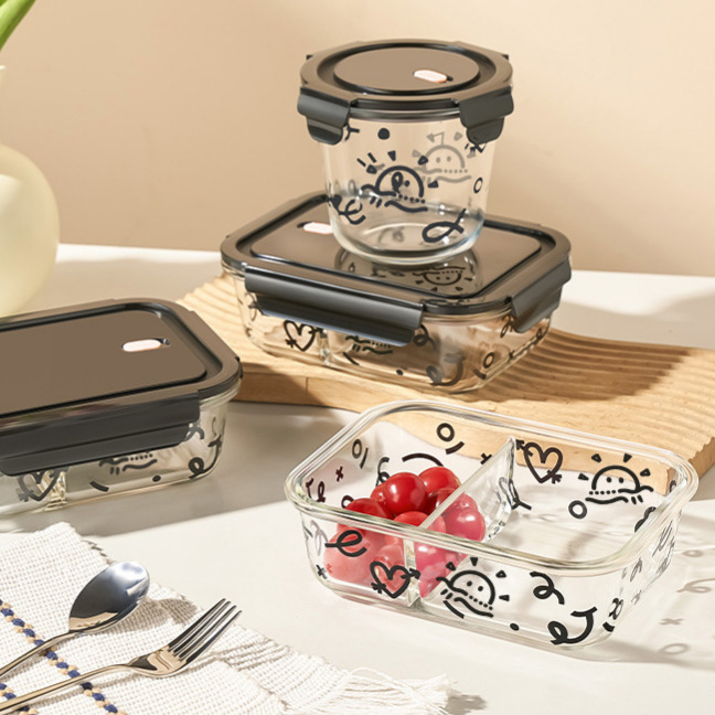 Small Sun Glass Lunch Box for Office Workers to Bring Rice, Microwaveable, Sealed Lunch Box, Lunch Bag, Rice Bowl Set