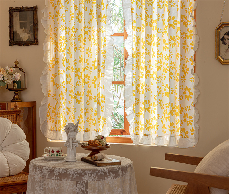 Short Cotton Kitchen Window Curtains For Home Decoration_voghion.com