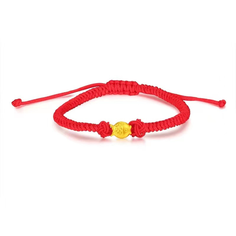 단일 물고기 + 빨간 밧줄 다이아몬드 매듭