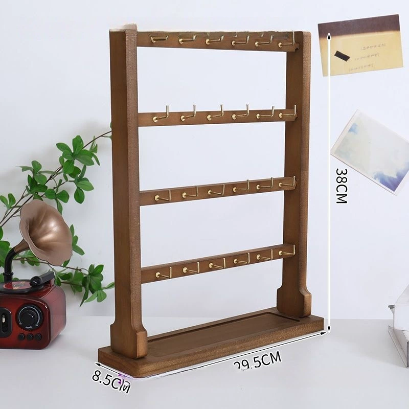 Стеллаж для выставки товаров, ювелирные изделия, серьги, подвесная стойка, брелок, крючок, серьги, браслет, стеллаж для хранения браслетов, деревянный