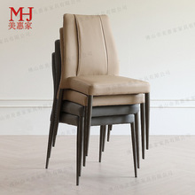 家用餐厅椅酒店宴会大厅包厢包布皮椅可叠放金属餐椅工厂批发