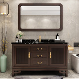 Новый китайский стиль дубового пола -тип шкаф для ванной комнаты David Camera Camera Wood Ware Table Lace Basin Basin Комбинация шкафа для ванной комнаты