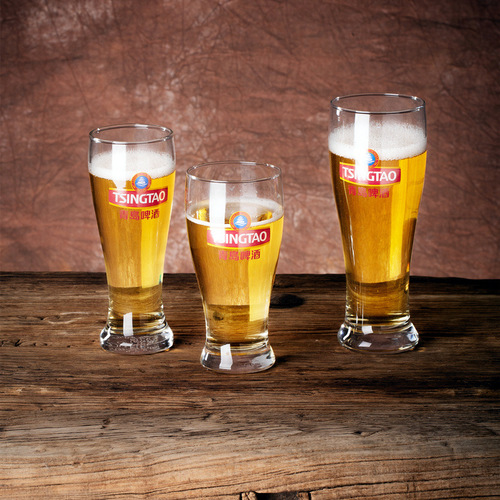 Tsingtao Beer special beer cup, commercial 500ml glass draft beer cup, large 1000ml specialty wine cup